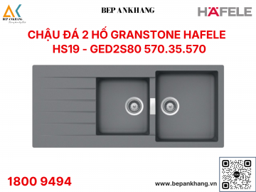 Chậu đá Grandstone Hafele màu xám HS19 - GED2S80 ( 570.35.570 )